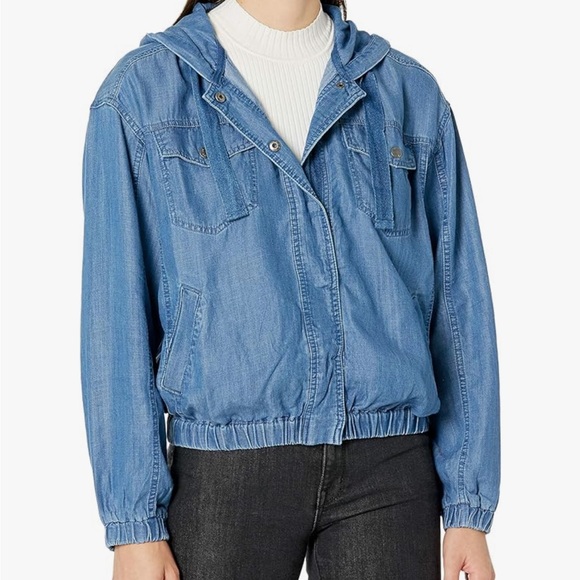 HOST PICK Splendid collection lightweight soft hooded relaxed fit denim jacket - Picture 1 of 6